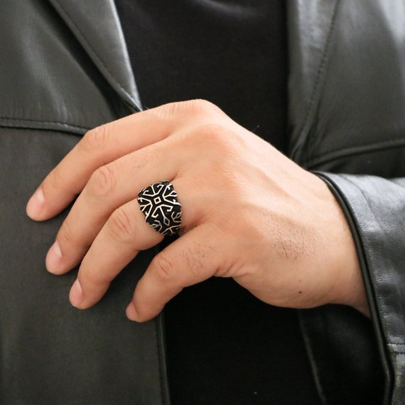 925Sterling Silver Viking Men's Rings Size 10 - Picture 4 of 8